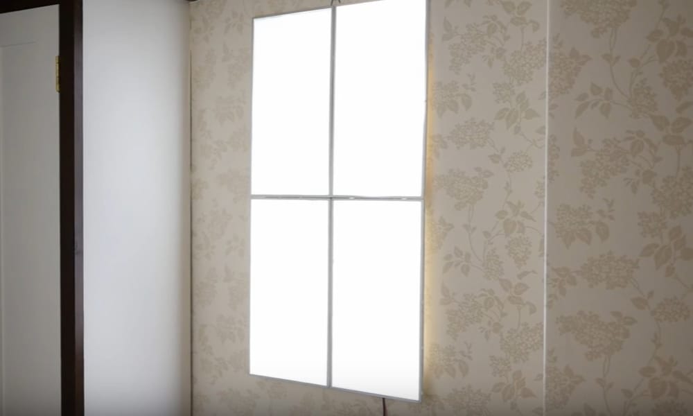 17 Easy Homemade Fake Window Plans, Artificial Light For Basement