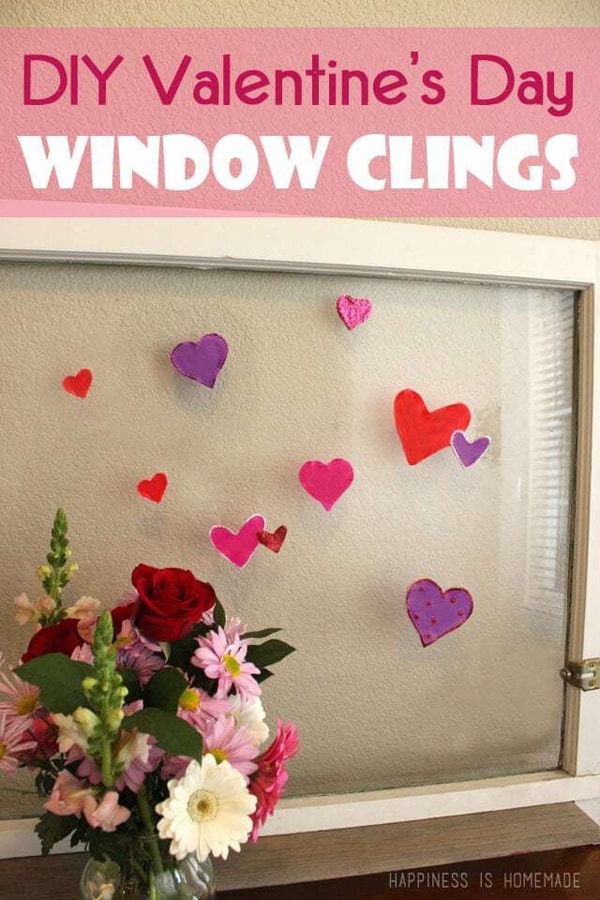 DIY Valentine’s Day window clings