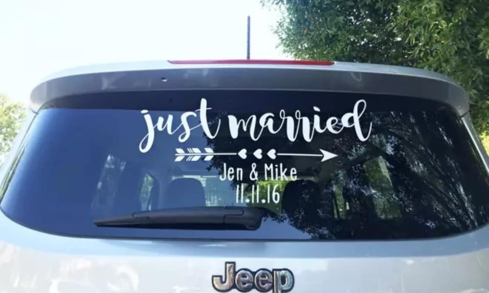 “Just Married” DIY decal