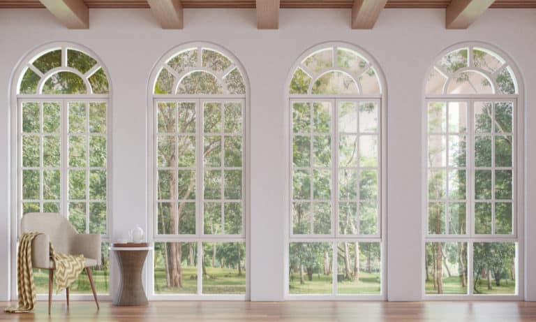 living room large arched window
