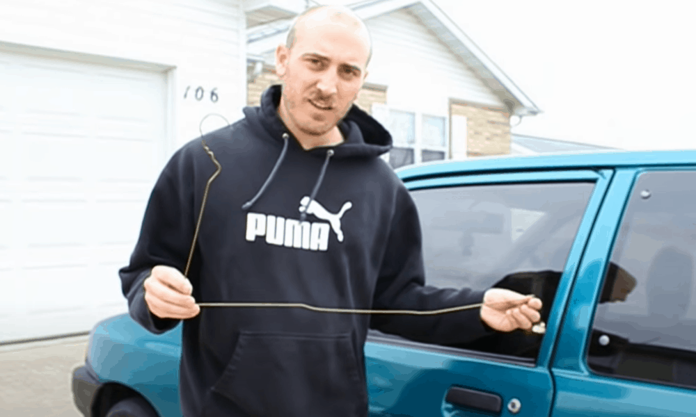 Unlock Your Car Using A Coat Hanger…