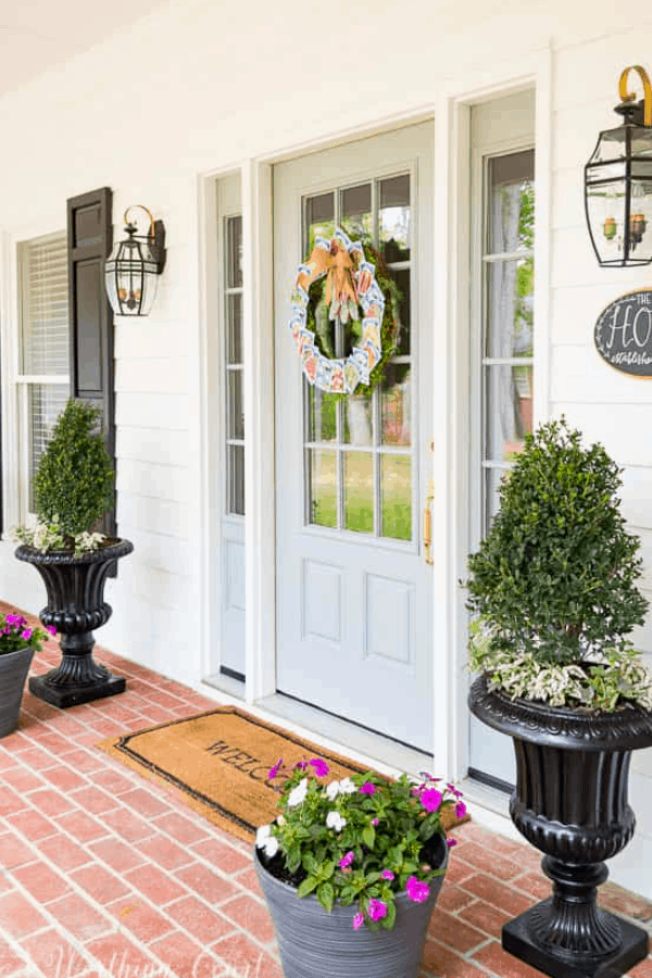 Gardening Theme Front Door Wreath Tutorial Using Dollar Store Supplies