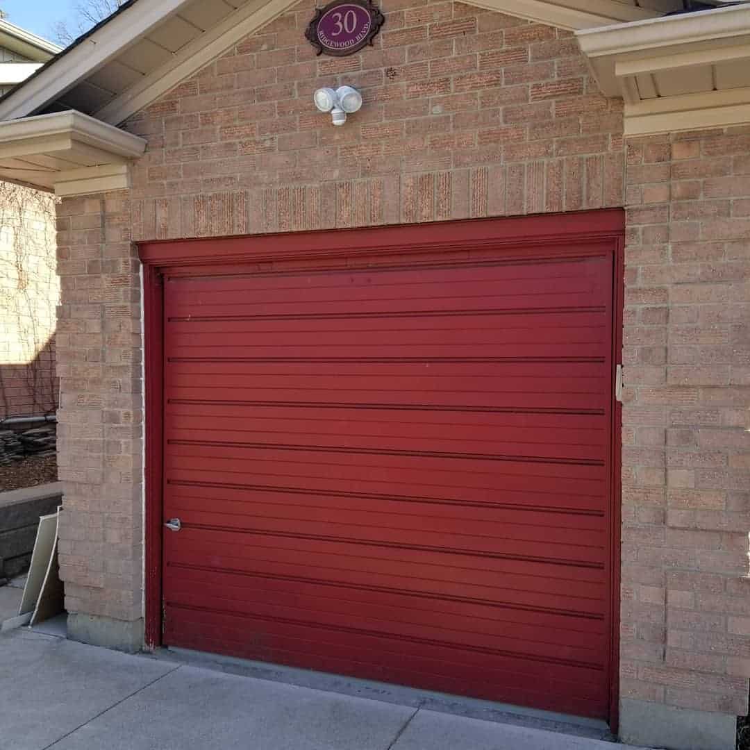 Bright Red Garage Door